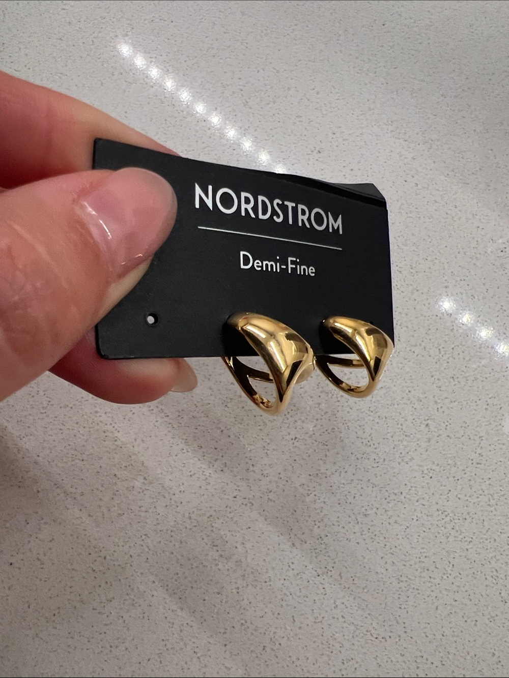 Nordstrom Demi Fine Modern Tapered Arching
Cutout Hoop Earrings:NWT